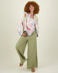 FINAL SALE ME369 Ariel Olive Wide Leg Linen Pants