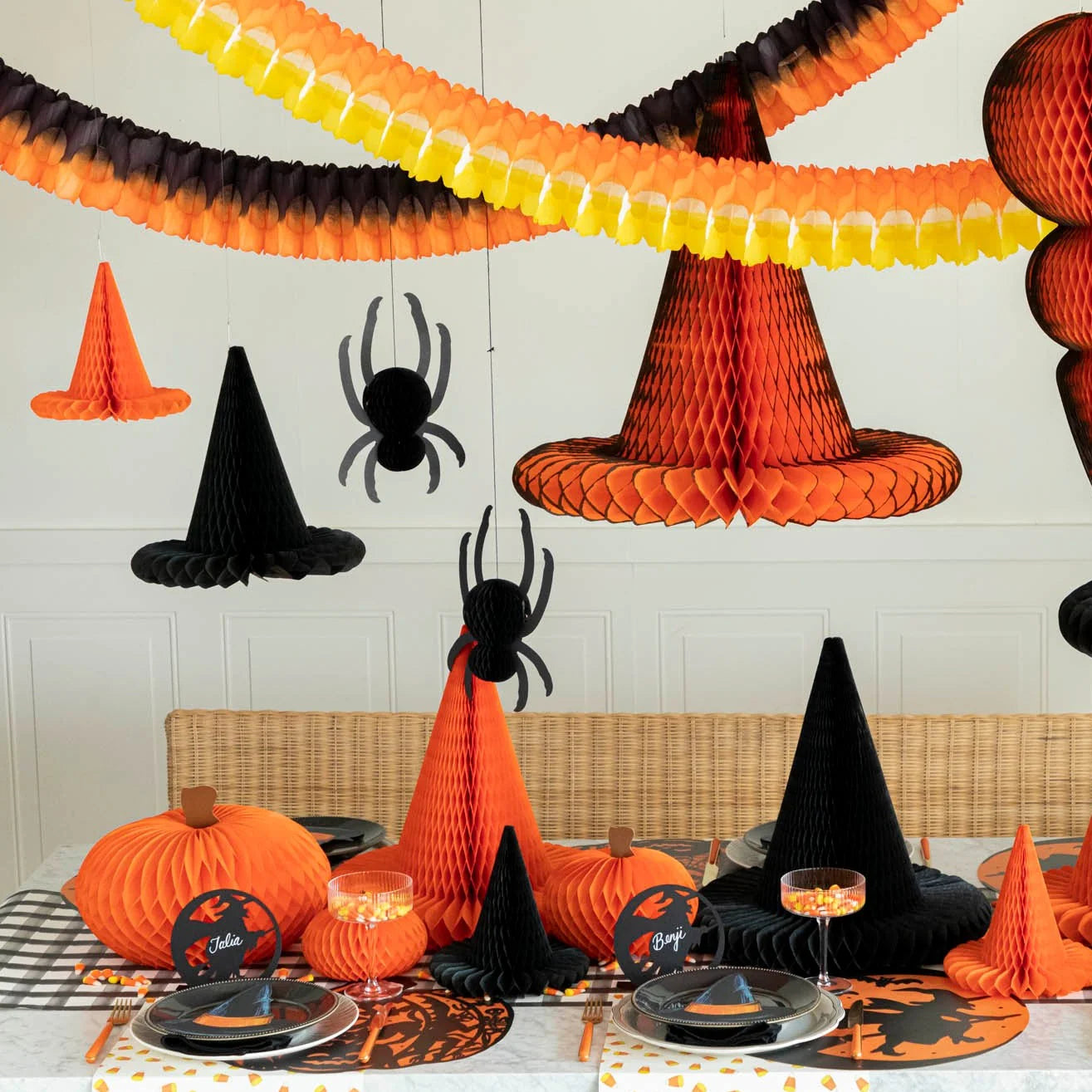 HALLOWEEN Honeycomb Candy Corn Garland