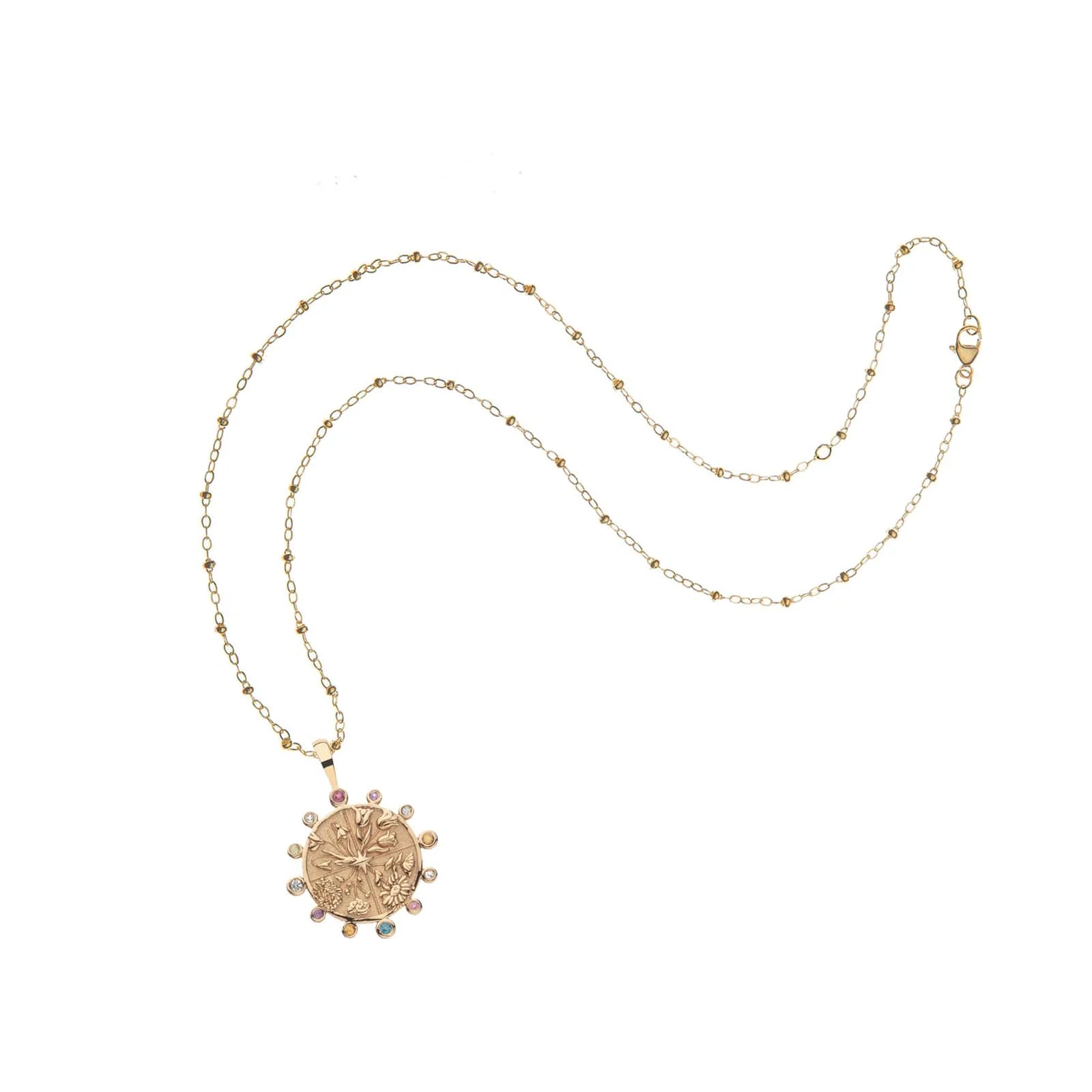 JANE WIN HOPE Petite Embellished Coin Beaded Satellite Chain