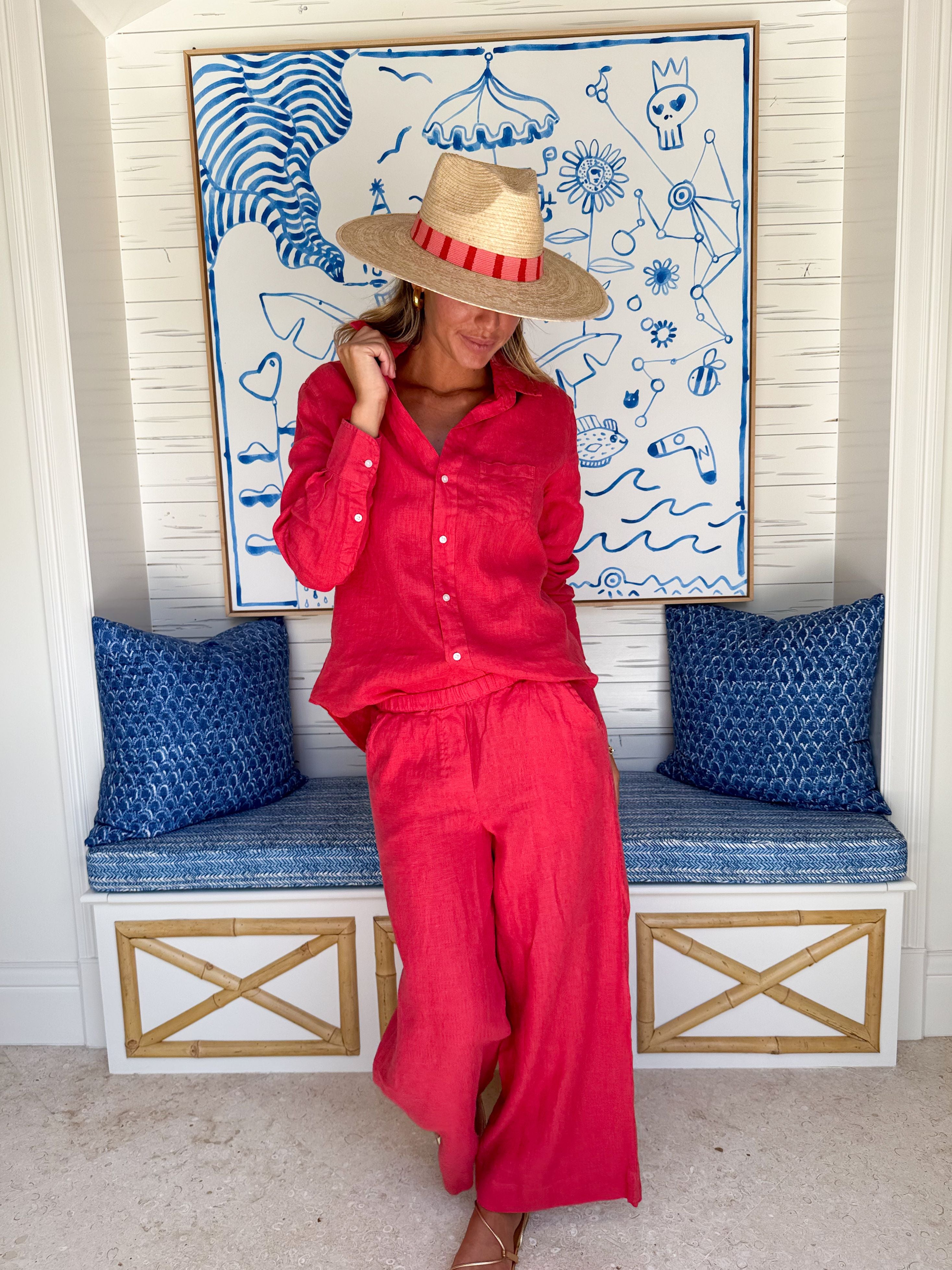 FRANK & EILEEN Maisie Pant Summer Red