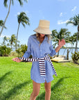 FRANK & EILEEN Mary Shirtdress Blue/Navy Stripe