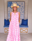 FINAL SALE DANA SMALL DESIGNS The Anywhere Dress Marrakech Tile Peony