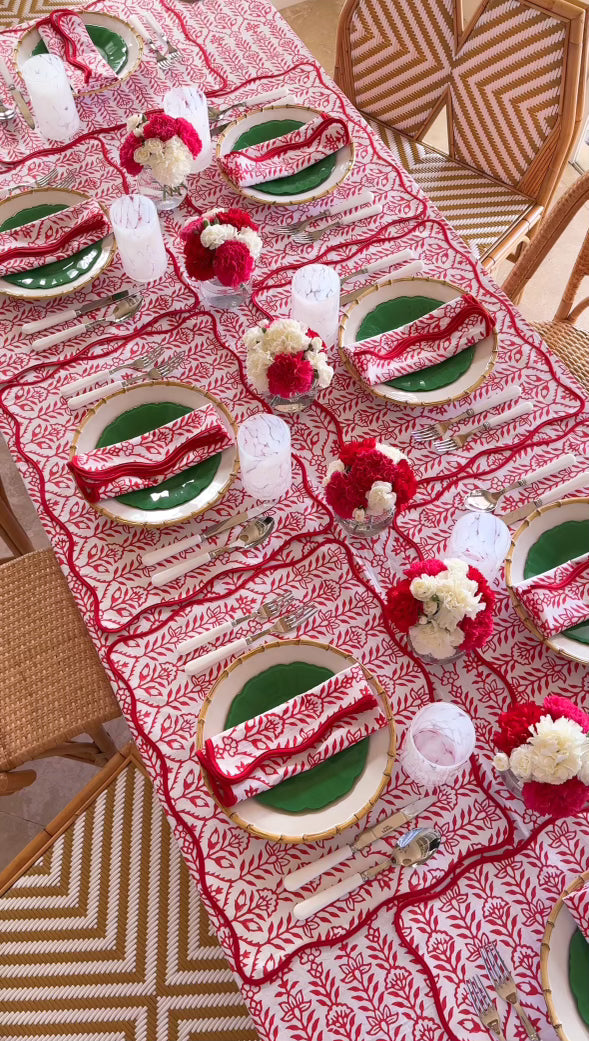 DANA SMALL DESIGNS Placemat Flower Row Berry Set/4