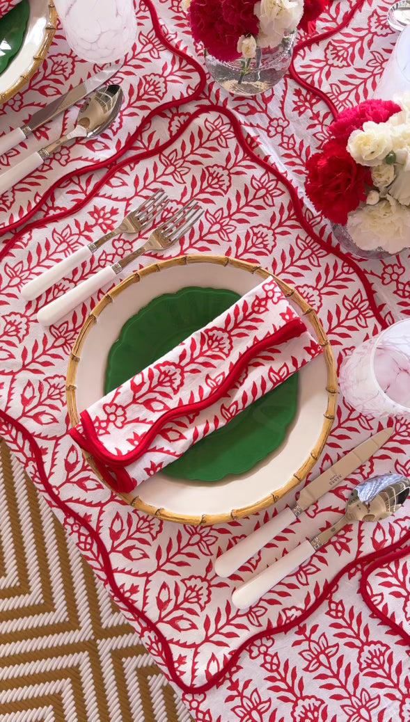 DANA SMALL DESIGNS Placemat Flower Row Berry Set/4
