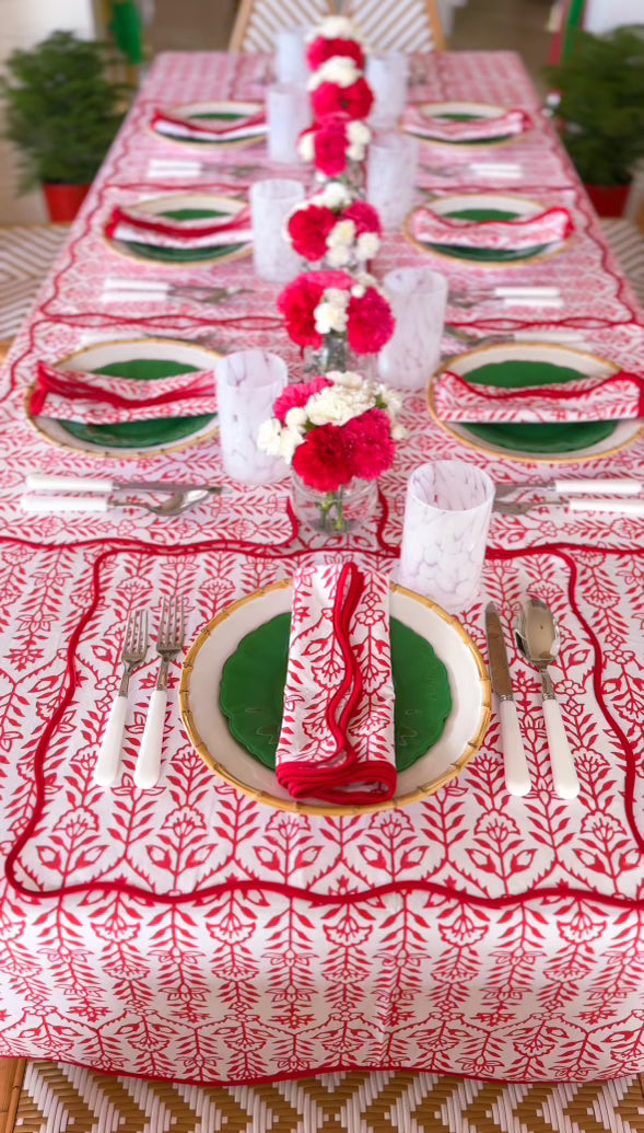 DANA SMALL DESIGNS Placemat Flower Row Berry Set/4