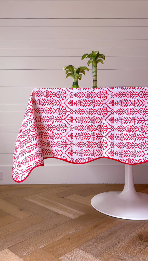 DANA SMALL DESIGNS Tablecloth 80" x 120" Flower Row Berry