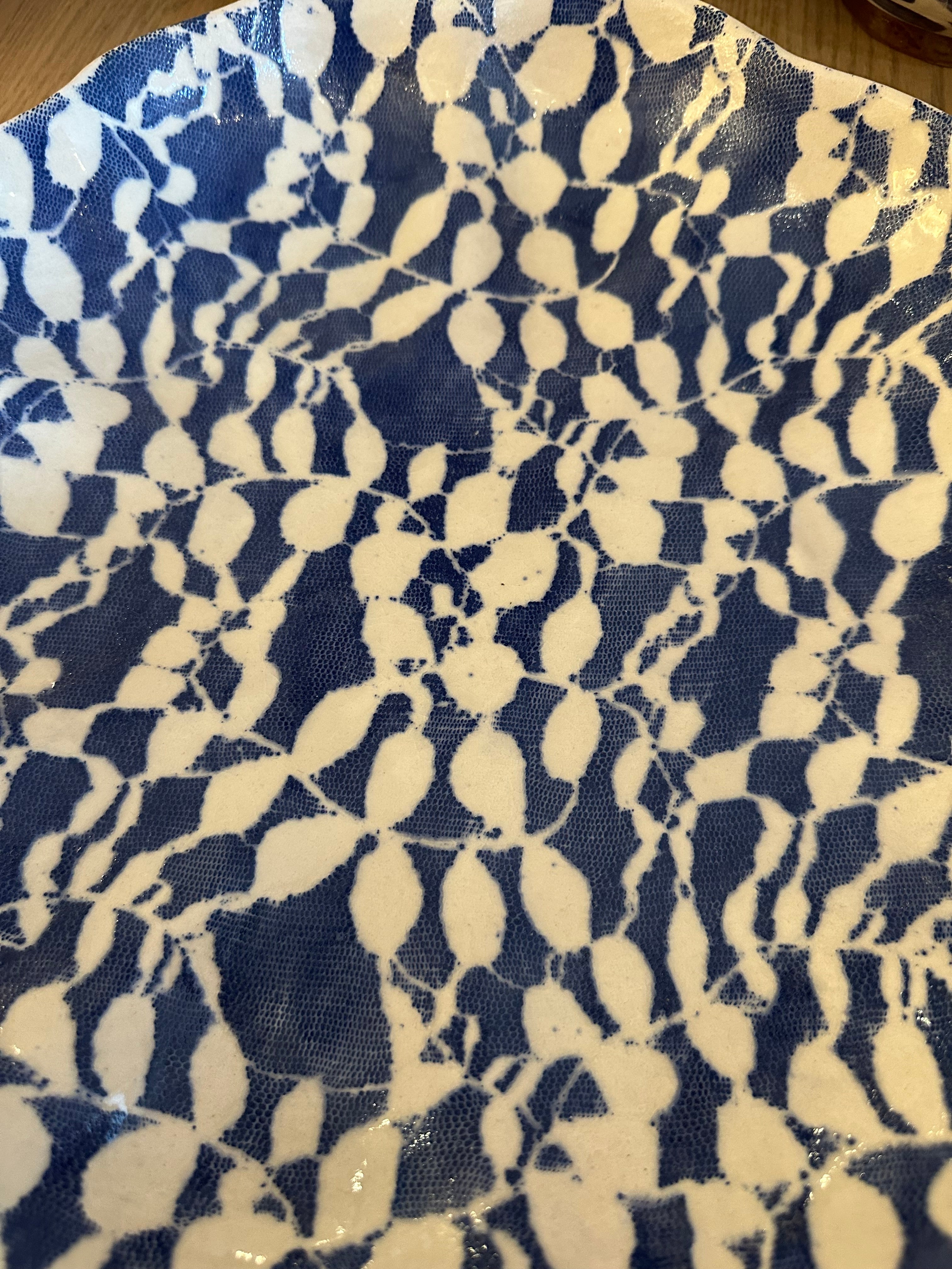 Large Scallop Bowl Aspen Cobalt