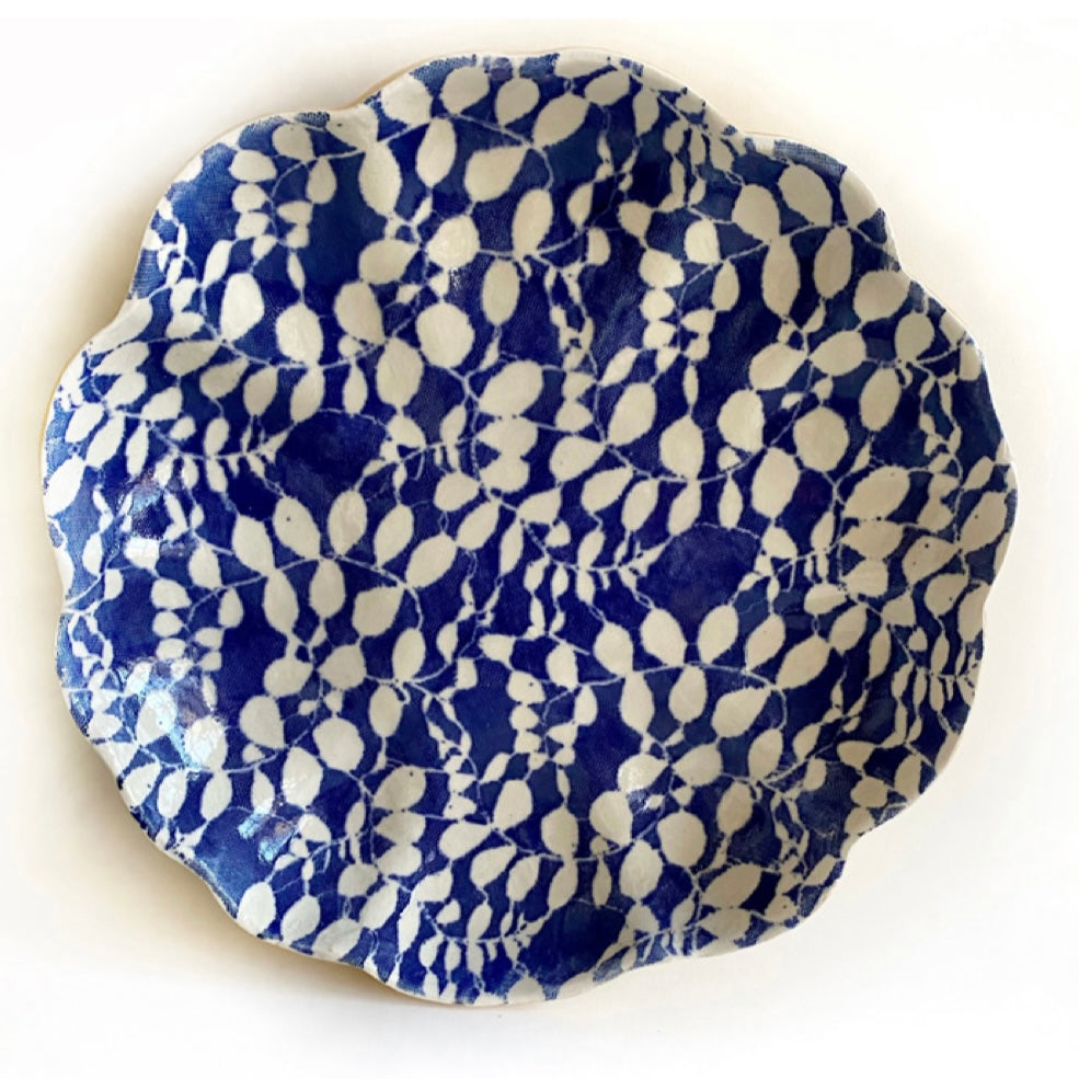 Large Scallop Bowl Aspen Cobalt
