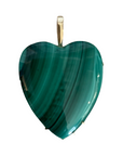 JANE WIN LOVE Carry Your Heart Pendant Malachite w/ 18" Drawn Link Chain