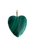 JANE WIN LOVE Carry Your Heart Pendant Malachite w/ 18" Drawn Link Chain