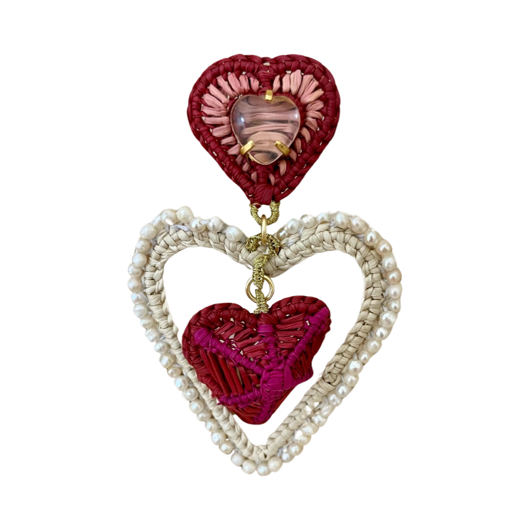 MERCEDES SALAZAR 8 of Hearts Raffia Earrings