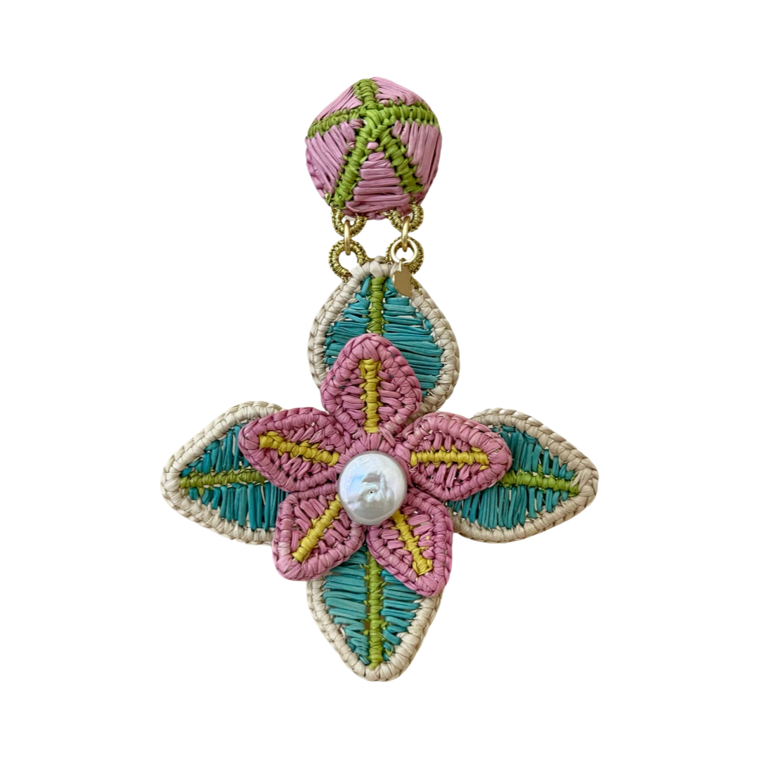 MERCEDES SALAZAR Blooming Raffia Earrings