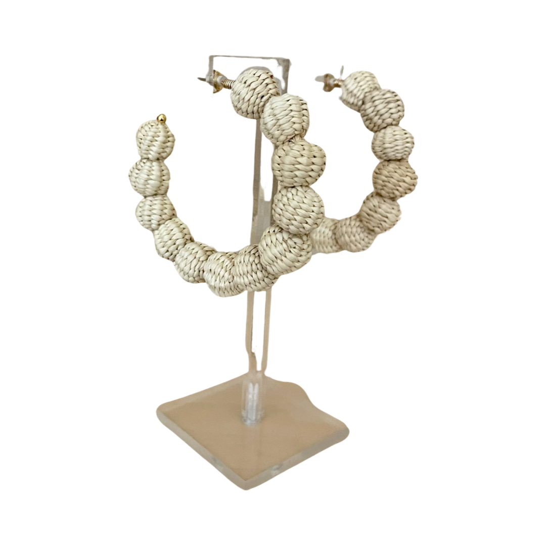 MERCEDES SALAZAR Natural Wayu Raffia Earrings