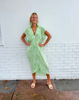 FINAL SALE WALKER & WADE Santorini Kaftan Green Zebra