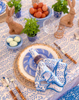 DANA SMALL DESIGNS Tablecloth 80" x 120" Flower Row Matilda's Blue