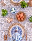 DANA SMALL DESIGNS Tablecloth 80" x 120" Flower Row Matilda's Blue