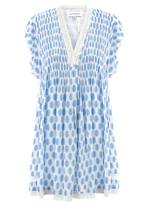 NAVYBLEU Eden Dress Leaf Blue