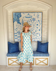 FINAL SALE MER ST. BARTH Eva Women's Sundress Aqua Ikat