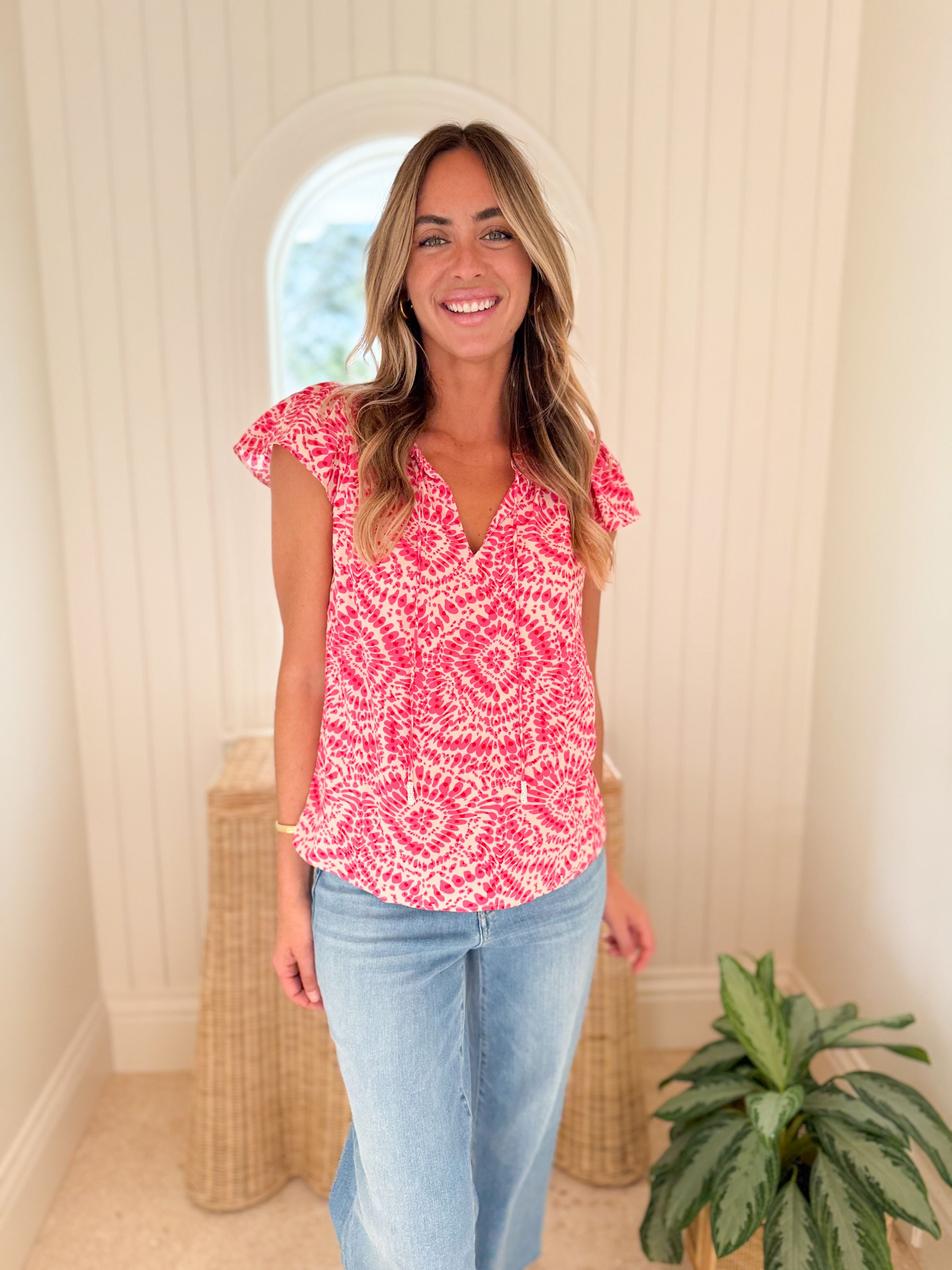 WALKER & WADE Sandra Top Cherry Fuchsia