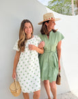 NAVYBLEU Palm Beach Dress Polka Dot Green