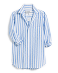 FRANK & EILEEN Joedy Button Up Wide White / Blue Stripe