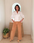 FRANK & EILEEN Madeline Patch Pocket Pant Camel Courduroy