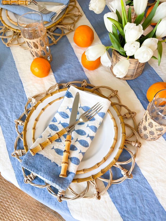 BERTOZZI Alici Blue Napkins Set/4