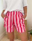 LADY CAPTAIN Candace Shorts Pink/Red Stripe