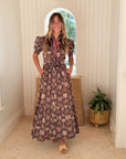 SHERIDAN FRENCH Birdie Dress Espresso Rainforest