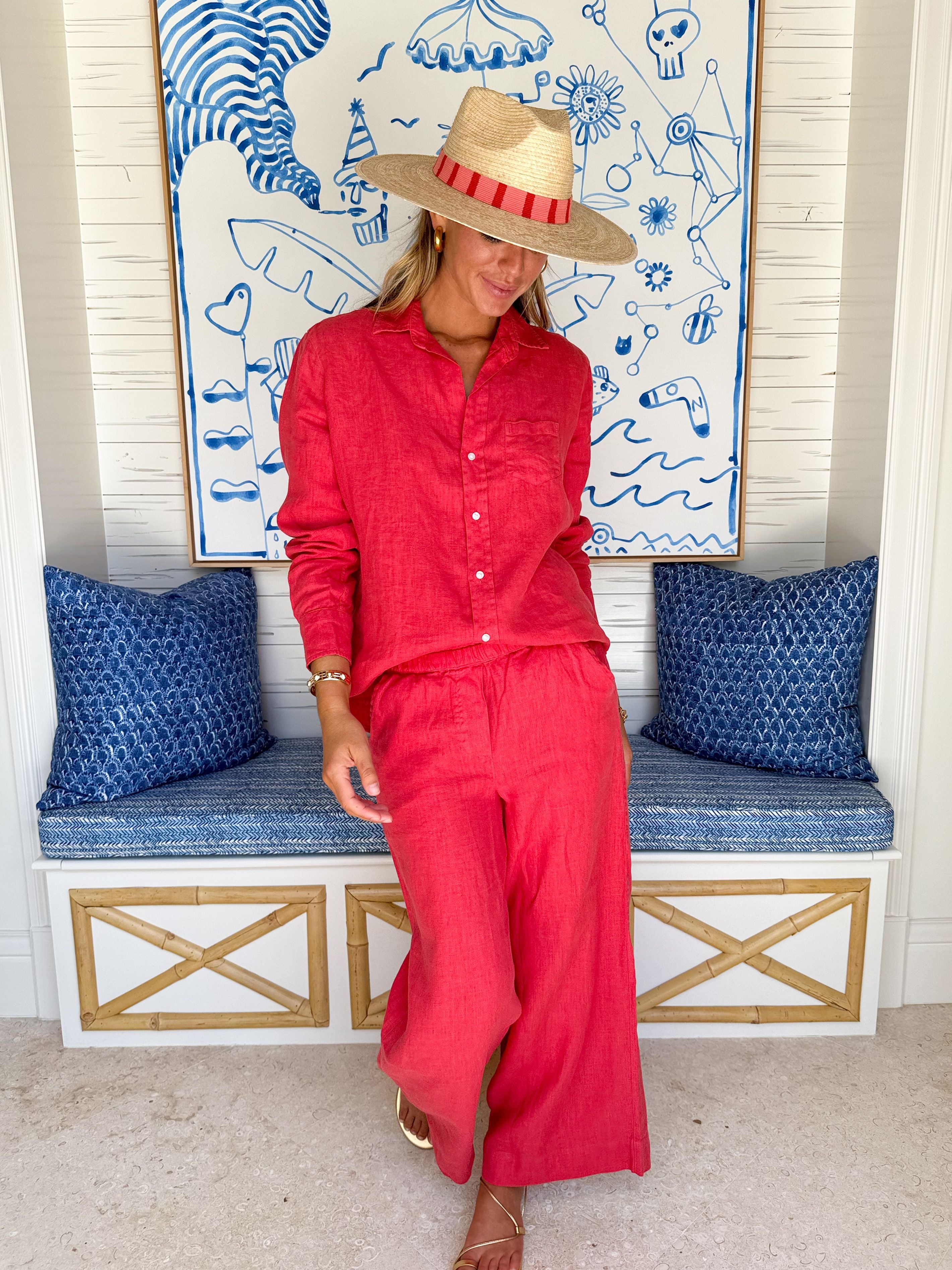 FRANK & EILEEN Maisie Pant Summer Red