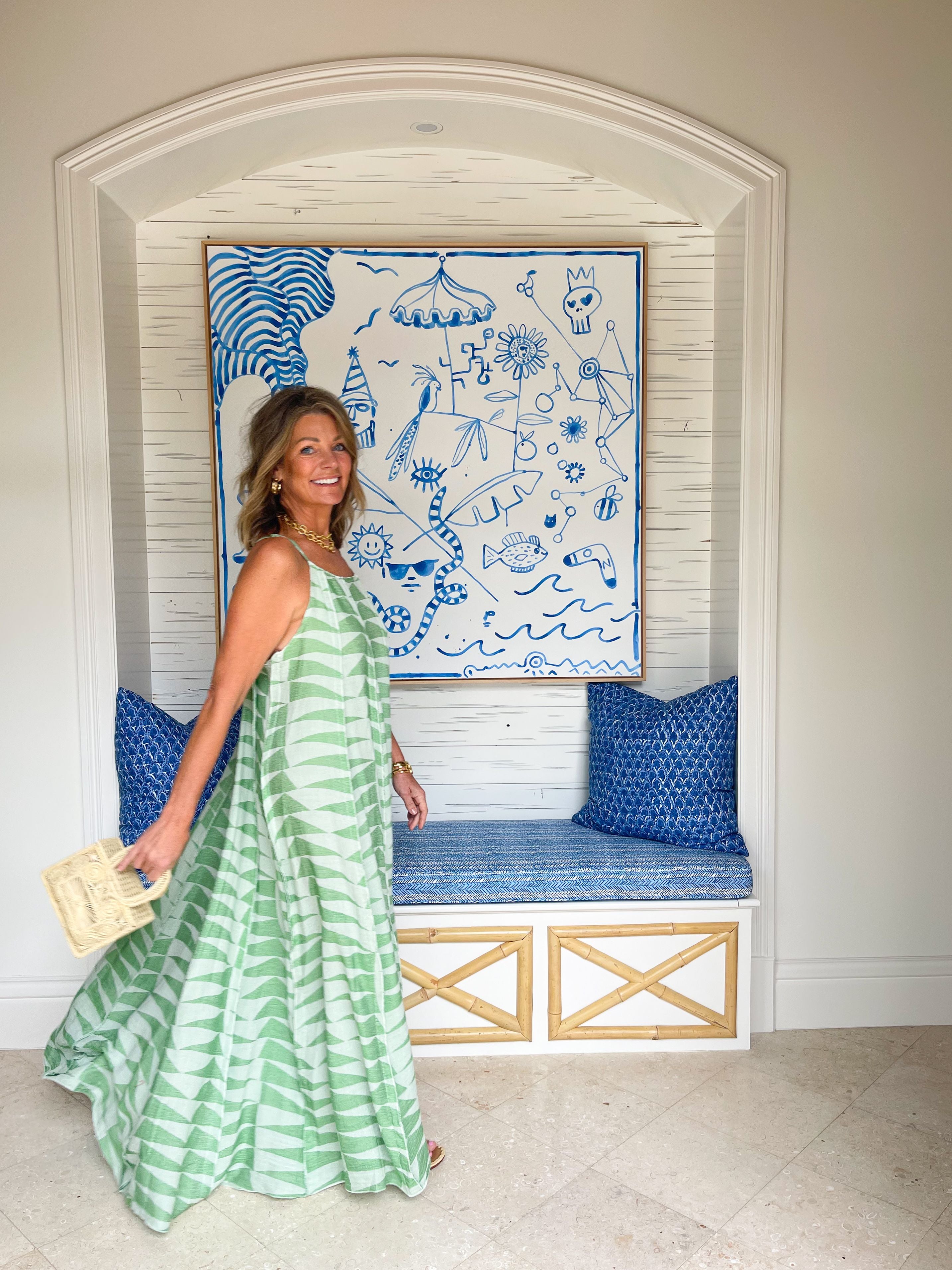 PEARL & CAVIAR Paros Maxi Dress Green