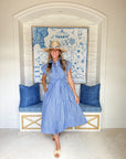OLIPHANT Belted Shirt Dress Devon Blue
