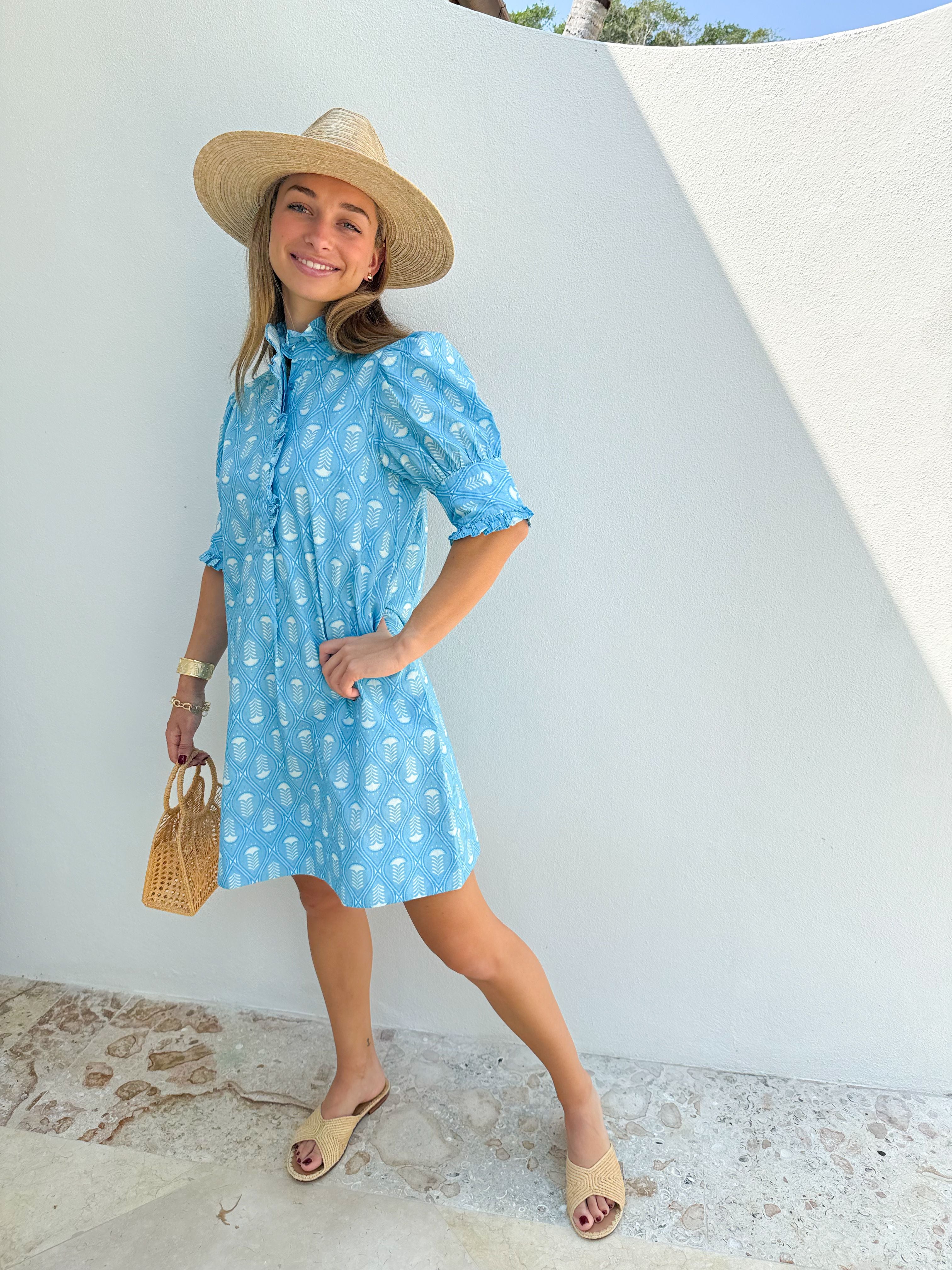 NAVYBLEU Westport Dress Blue Stamp