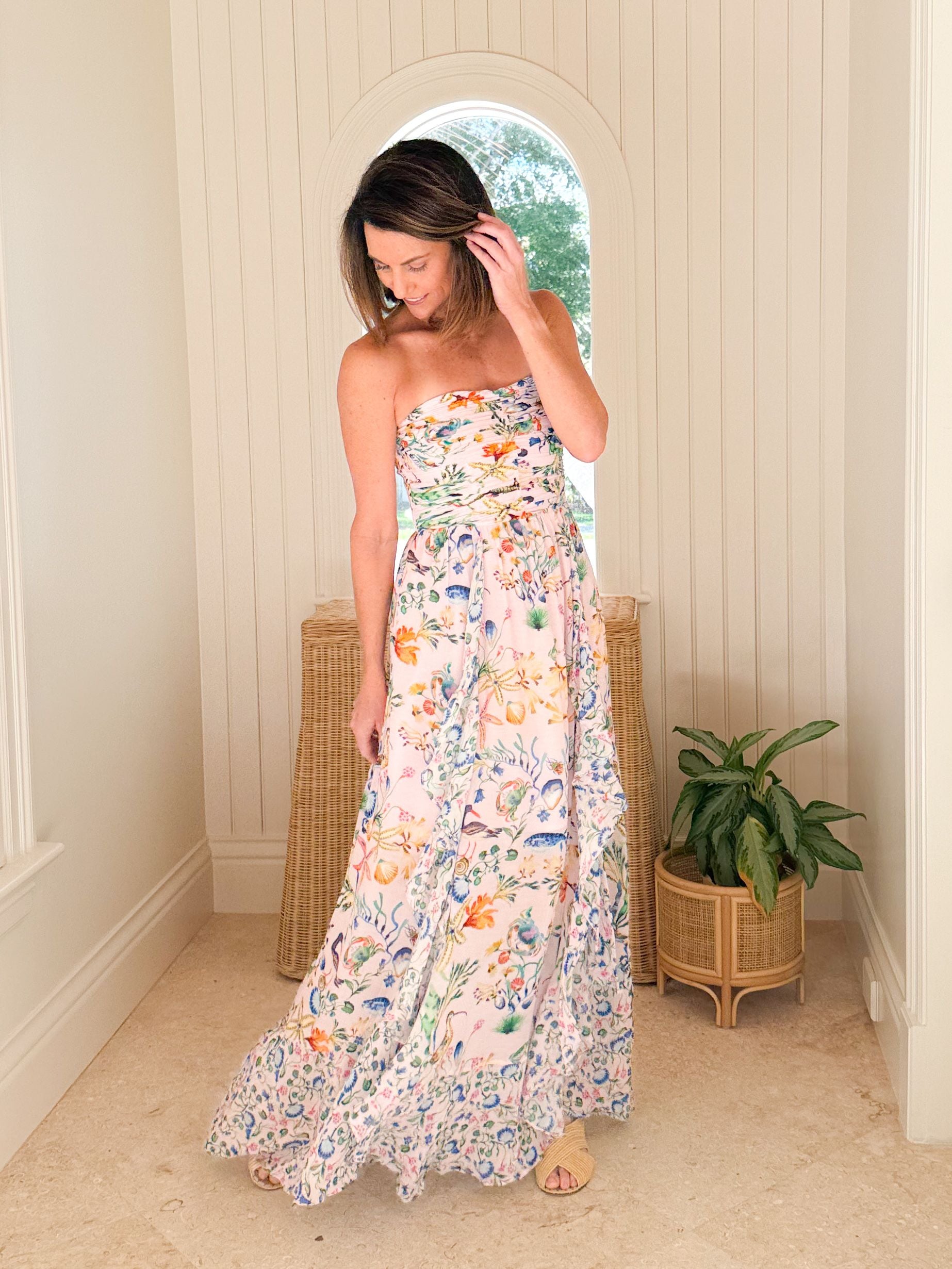 how do banjanan dresses fit Bella Dress Tidepool Conch - Full-Length Mermaid Dress