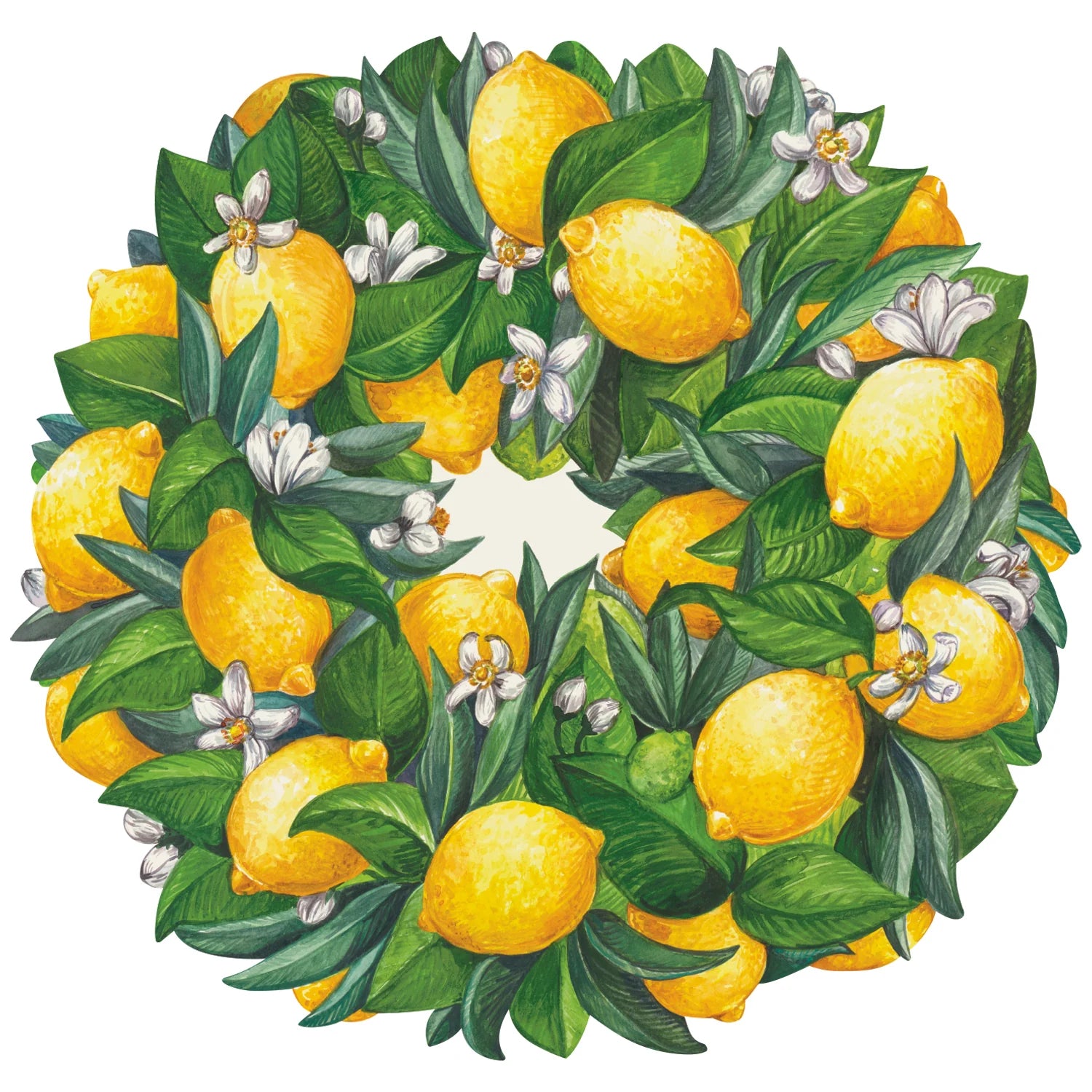 Lemon Wreath Placemats-Set/12