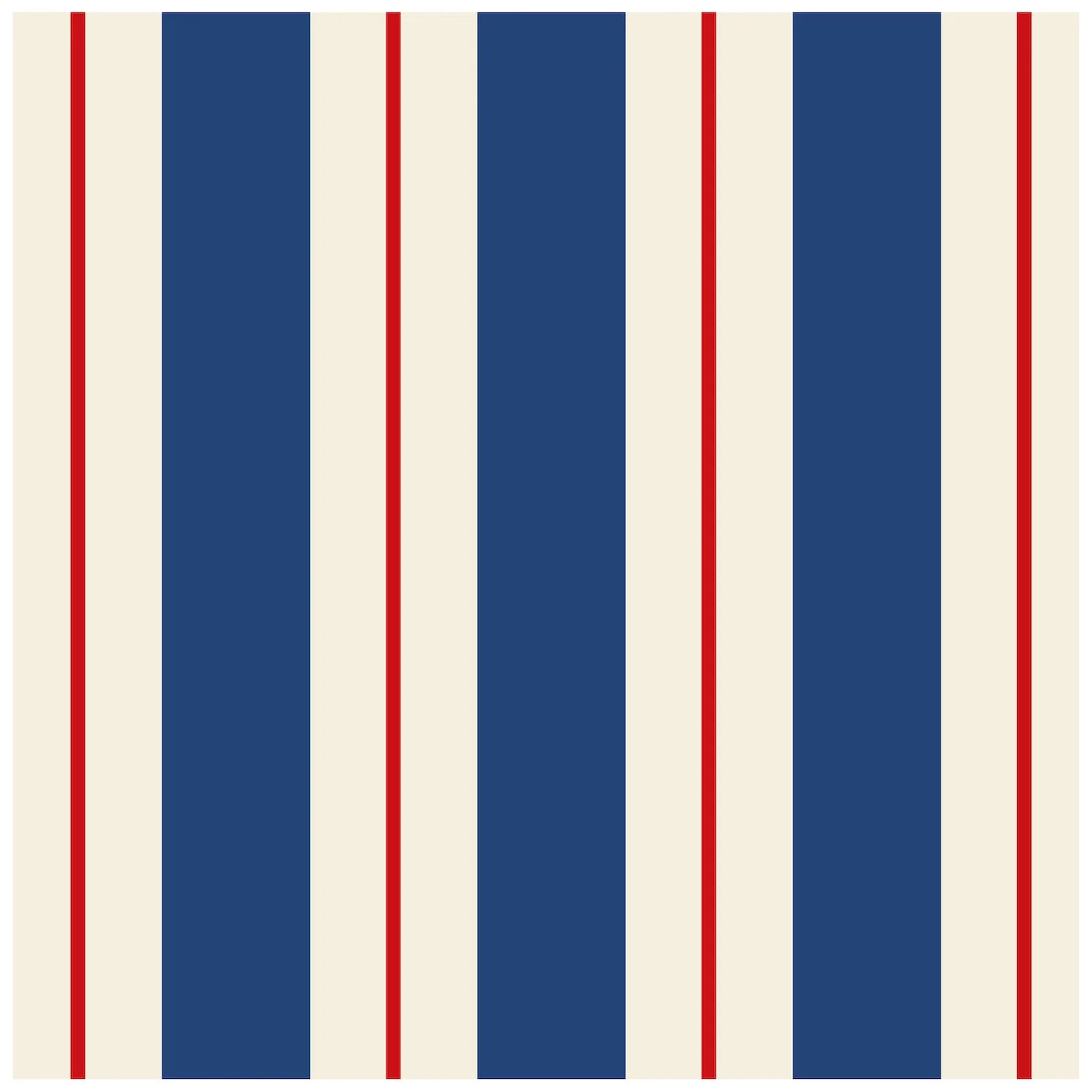 Navy & Red Awning Stripe Cocktail Napkins Set/20
