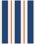 Navy & Red Awning Stripe Cocktail Napkins Set/20