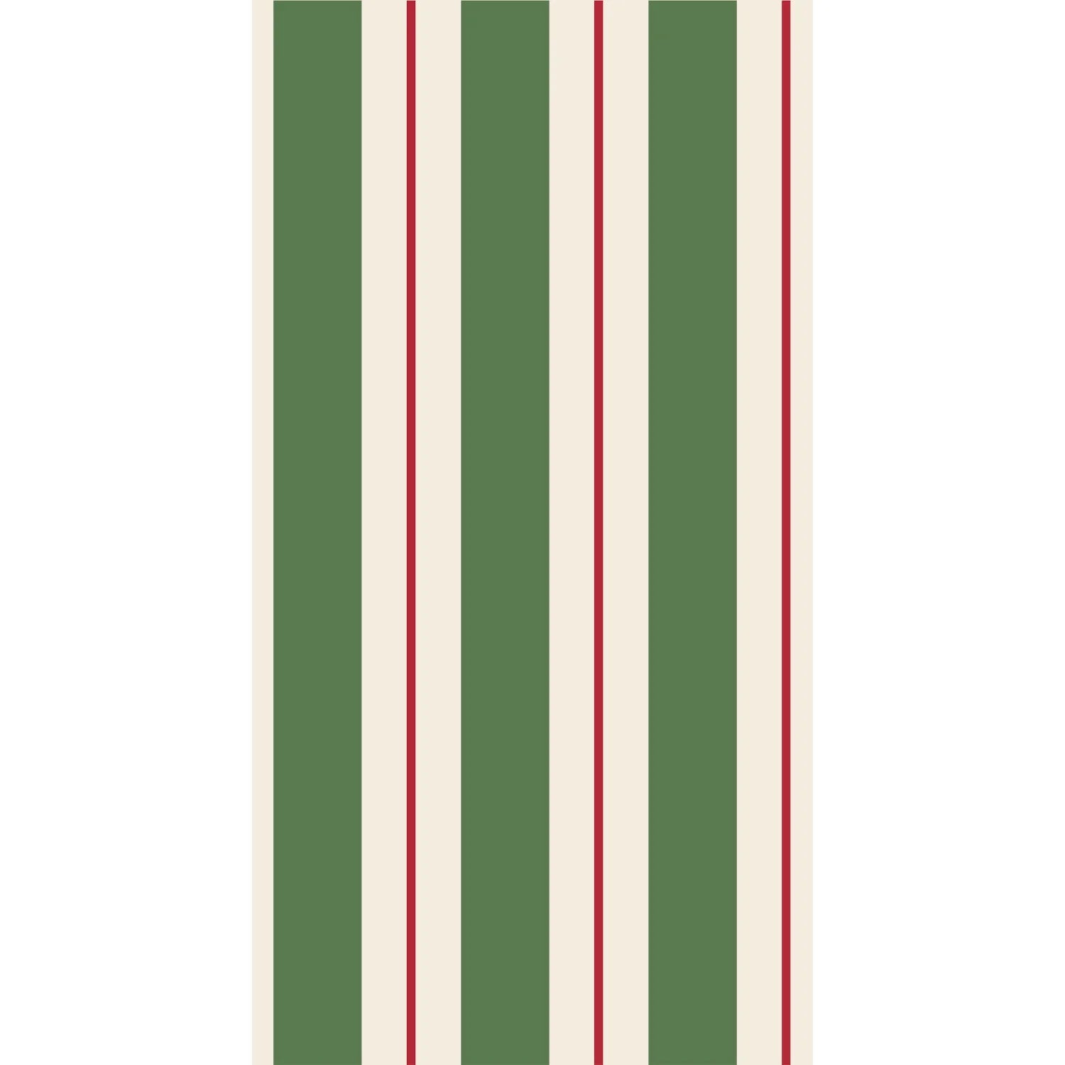 Green & Red Awning Stripe Guest Napkins Set/16