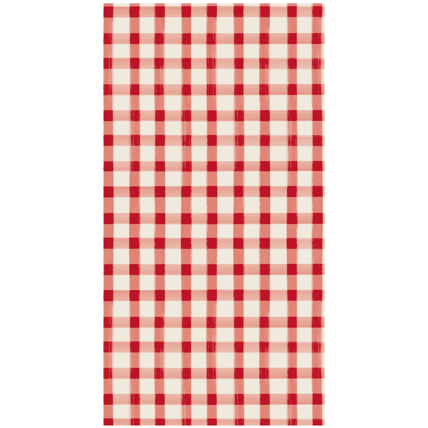 Red Painted Check Guest Napkins Set/16