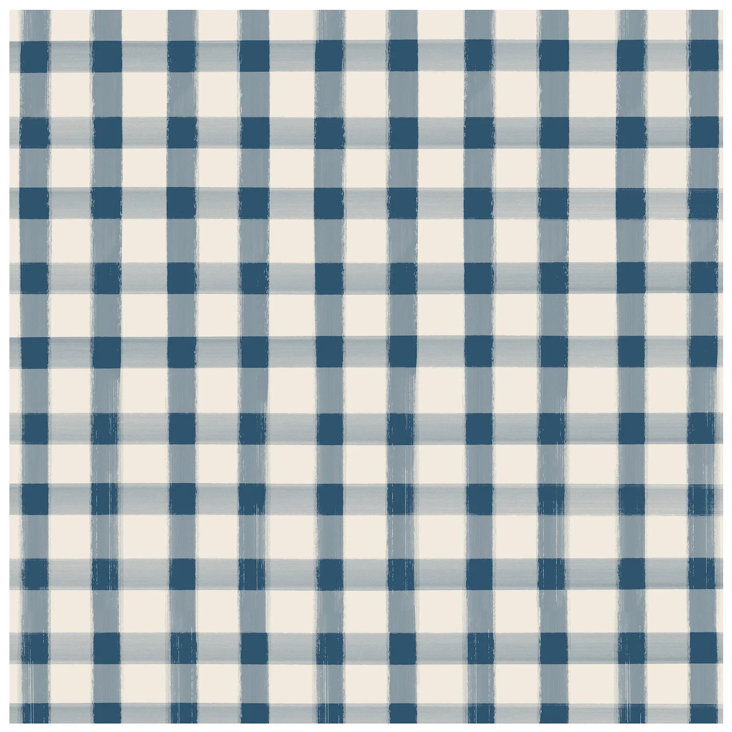 Navy Painted Check Cocktail Napkins Set/20