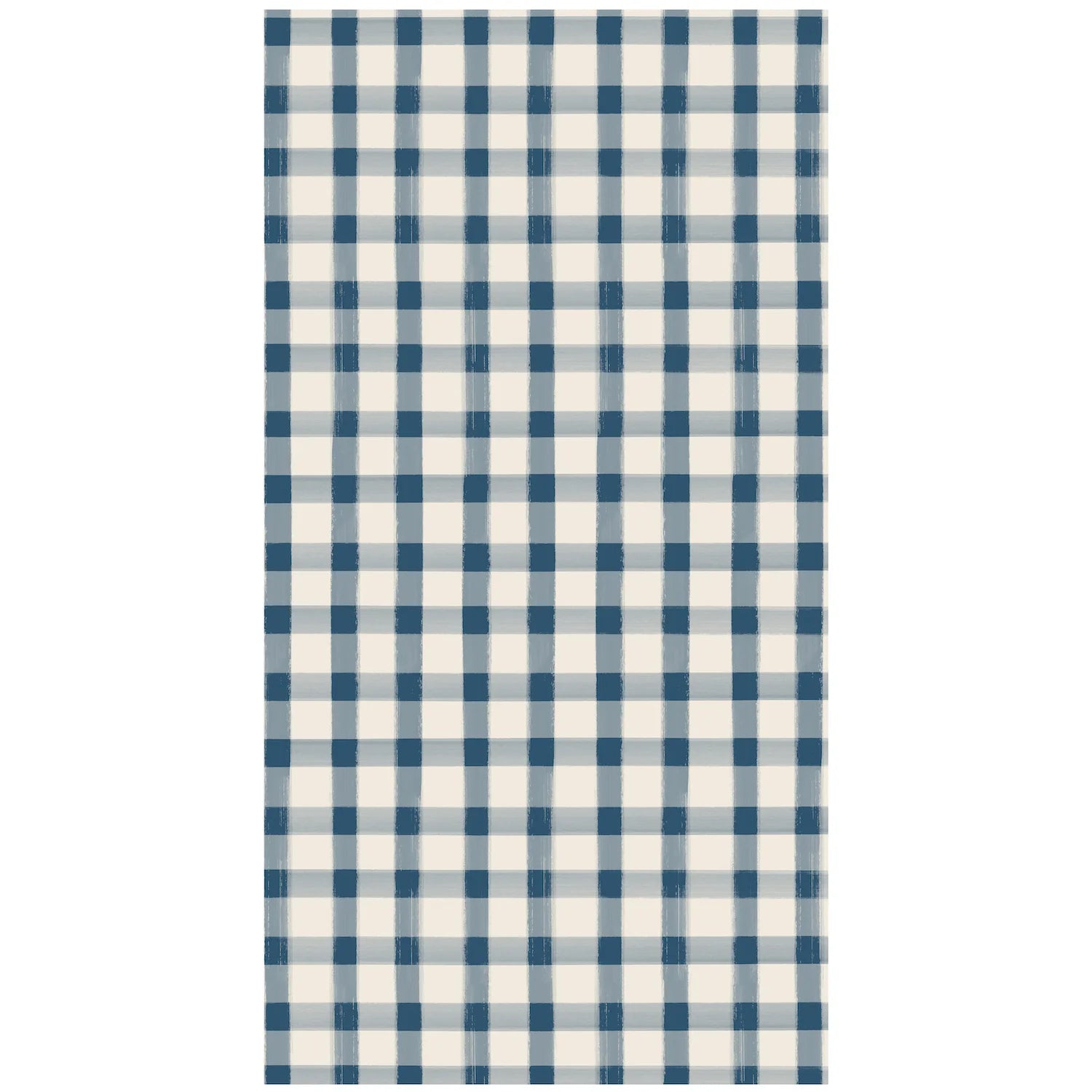 Navy Painted Check Guest Napkins Set/16