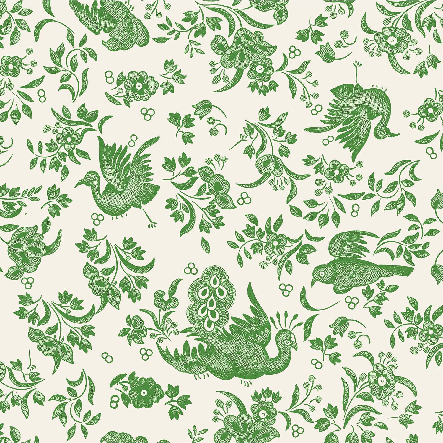 Green Regal Peacock Cocktail Napkin-Set/20
