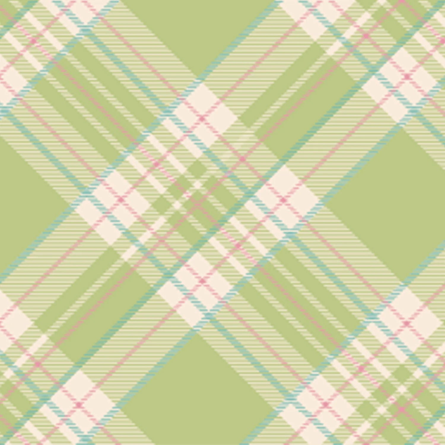 Bright Green Plaid Cocktail Napkins Set/20