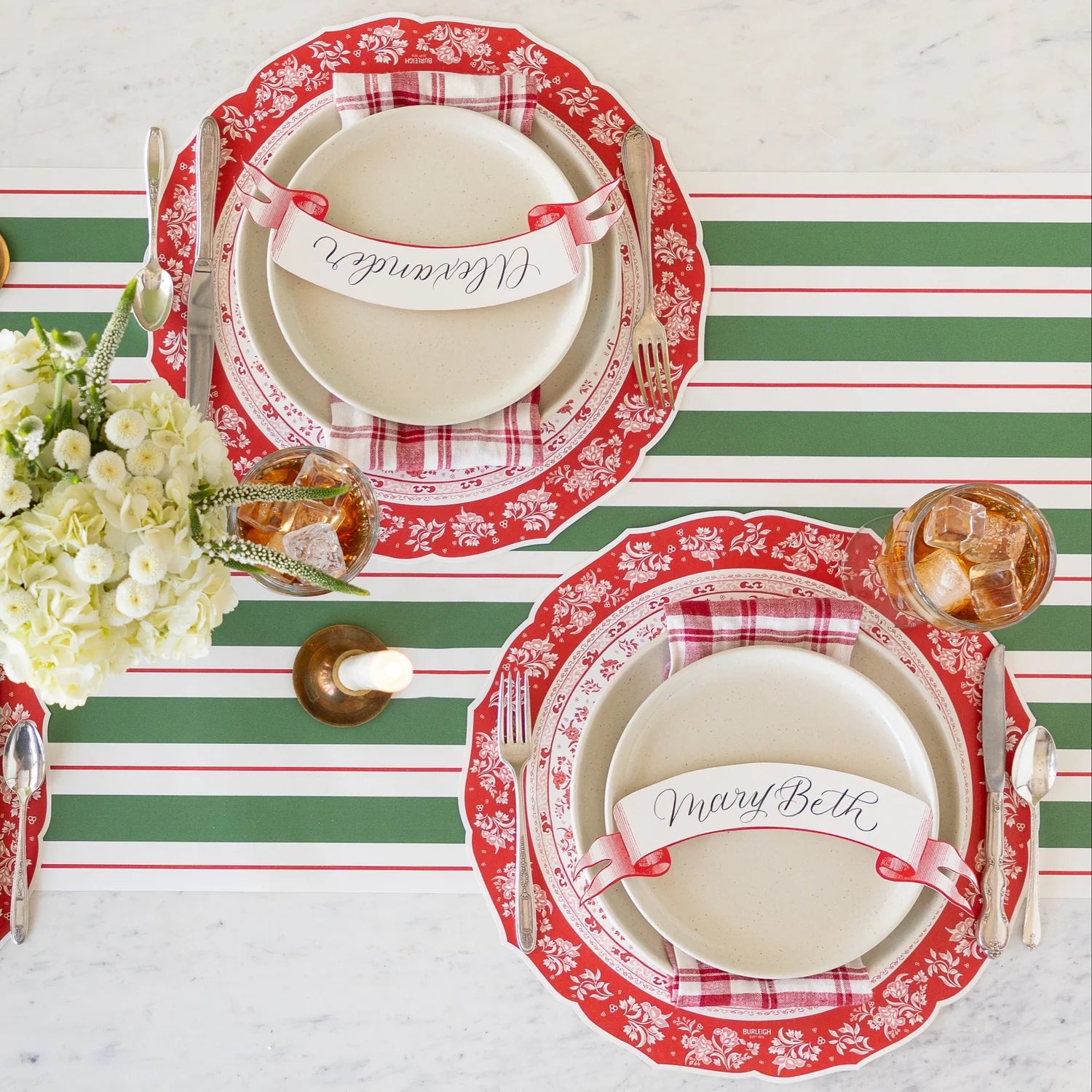 Die-Cut Red Regal Placemat-Set/12