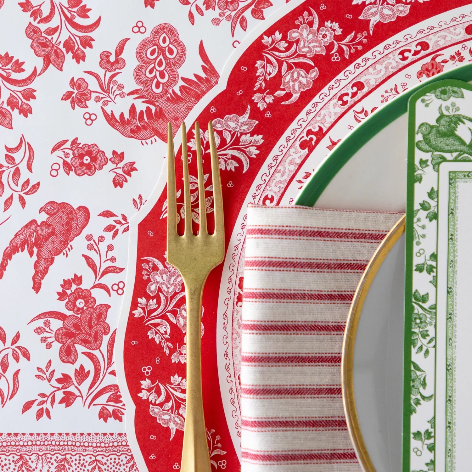 Die-Cut Red Regal Placemat-Set/12