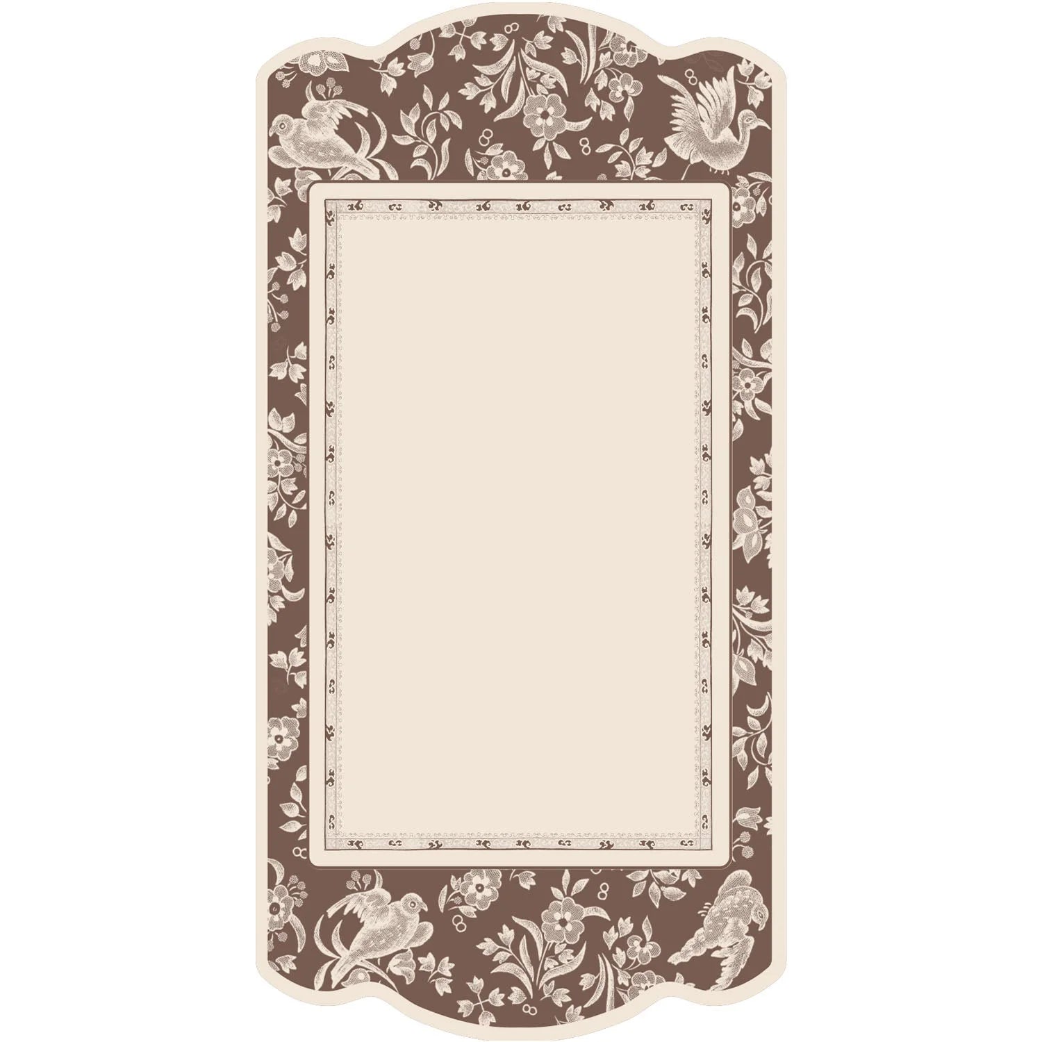 Brown Regal Peacock Table Card- Set/12