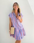 OLIPHANT Cap Sleeve Mini Dress Cabana Pink