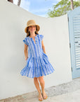 OLIPHANT Roll Sleeve Dress Ziggy Blue