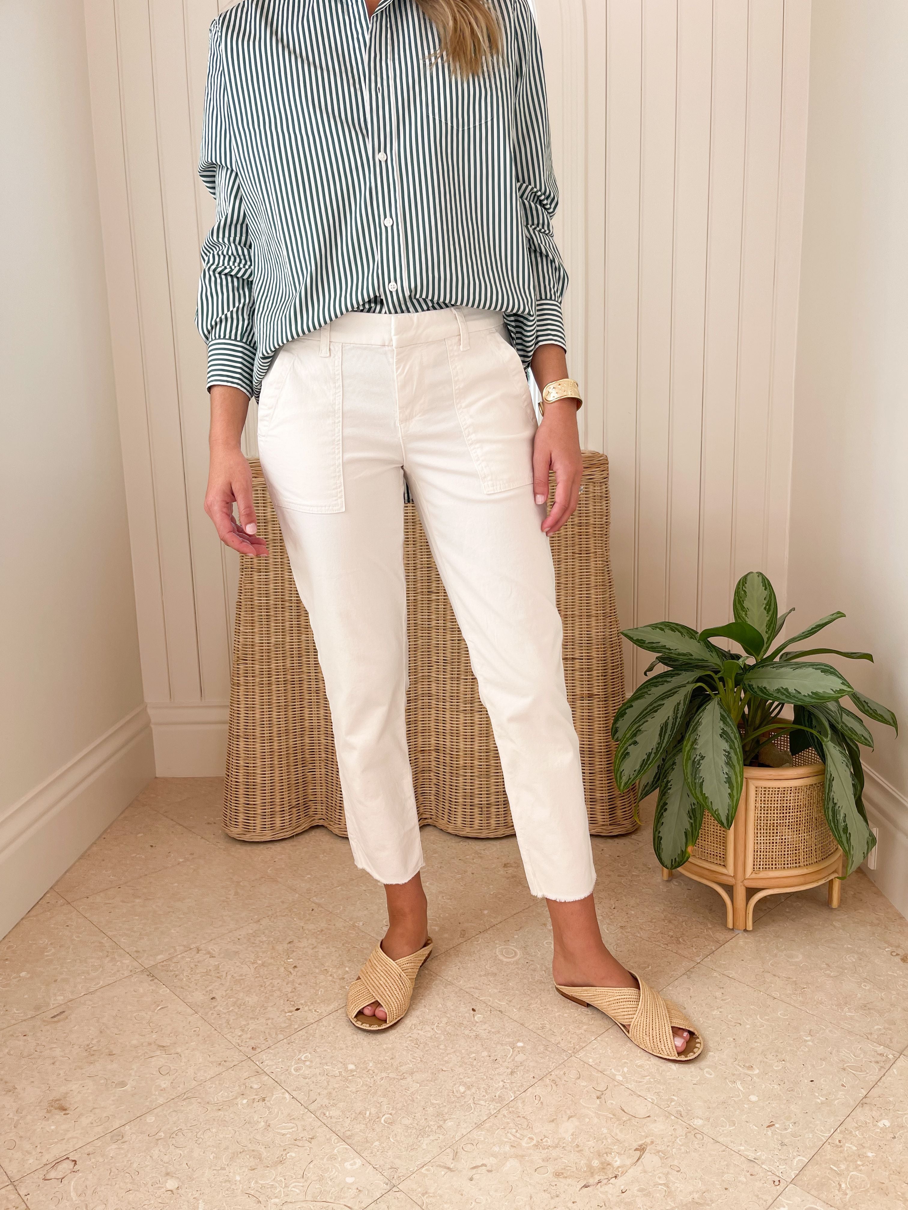 FINAL SALE FRANK & EILEEN Blackrock Utility Pant Chalk