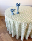 DANA SMALL DESIGNS Round Tablecloth 100" Flower Row Parakeet